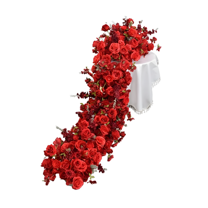 Vibrant Faux Rose Garland for Event Table Decor