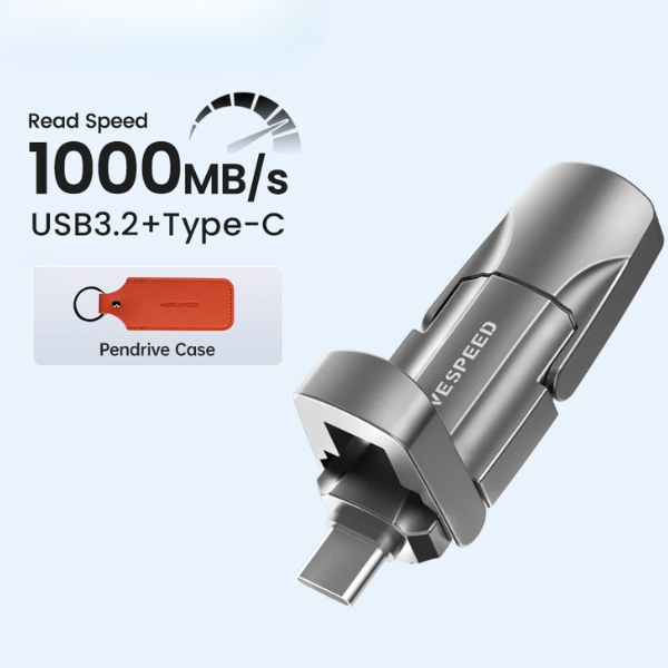 1TB High-Speed USB-C SSD Flash Drive 1000Mbps