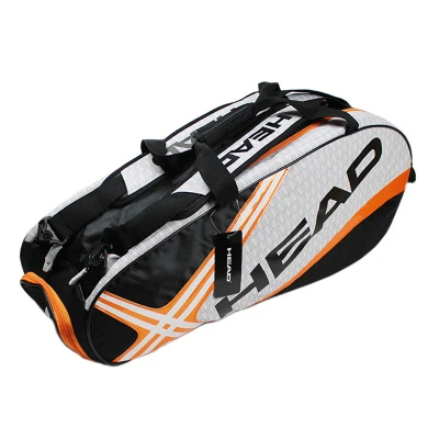 Orange Tennis Racket Backpack 6–9 Rackets Gym Bag