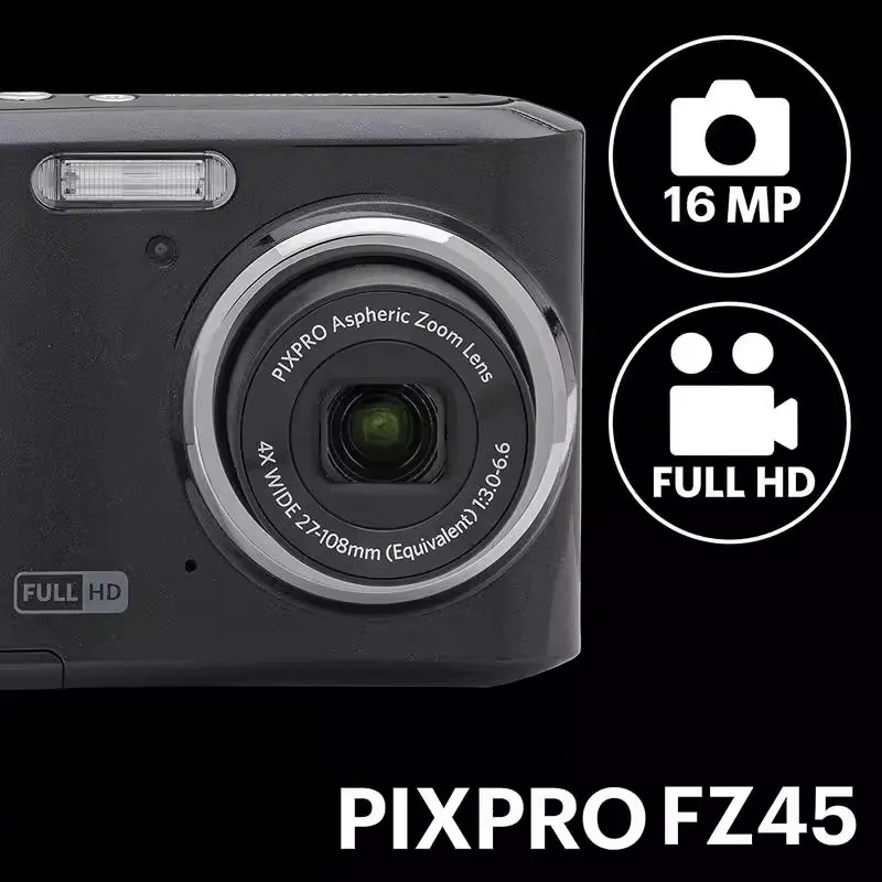 Kodak Pixpro FZ45 Red Portable 4x Zoom Digital Camera with SD Card