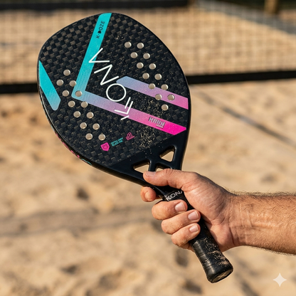 3K Carbon Fiber Beach Racket Blue Lightweight Adult
