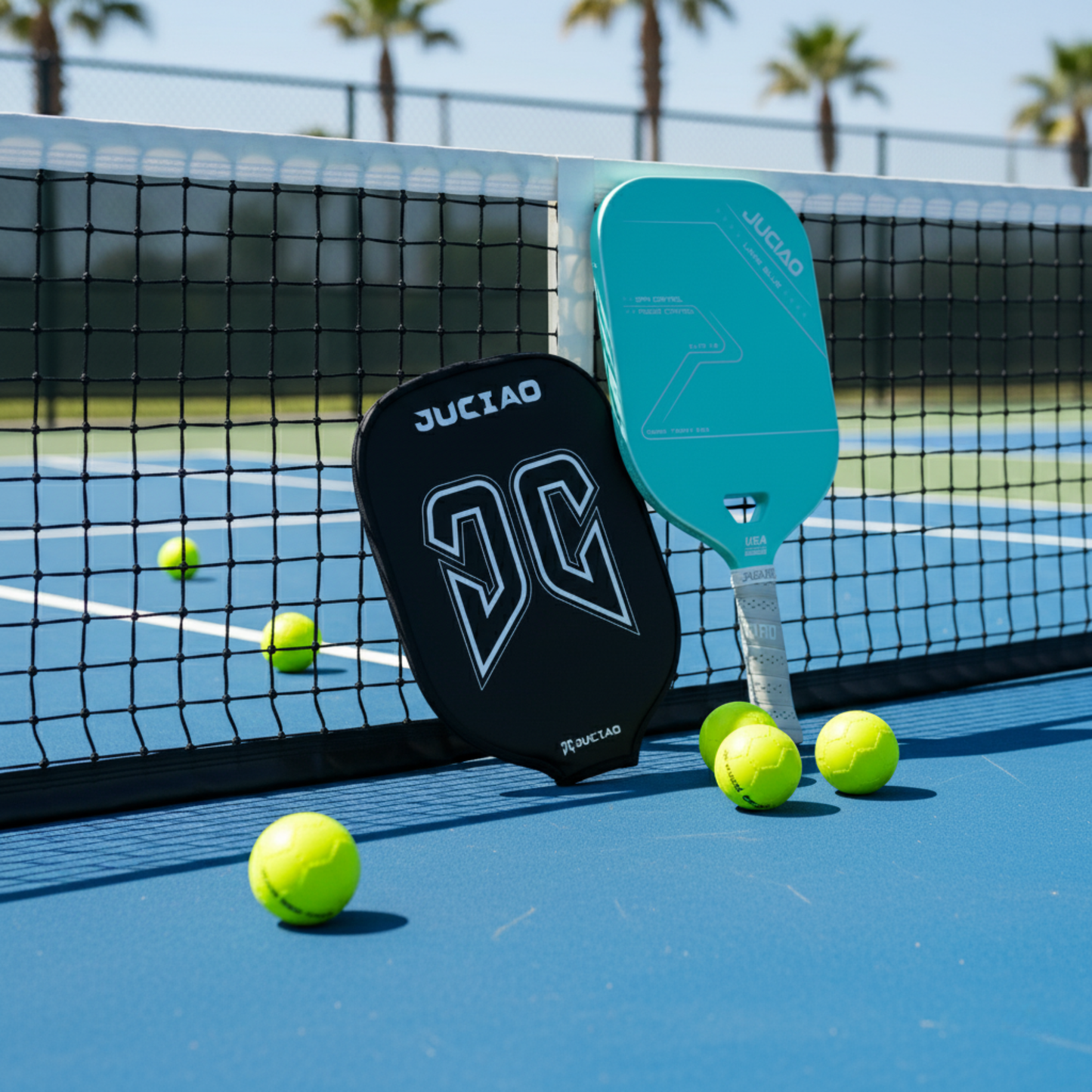 Blue Carbon Fiber Pickleball Paddle Aero Throat Design