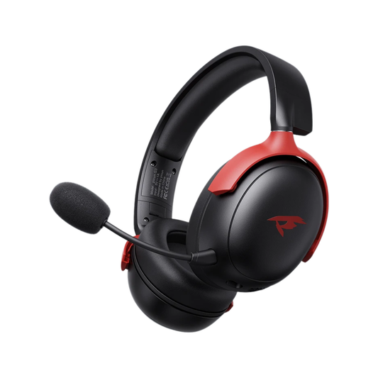 Black Red Wireless Gaming Headphones with Mic Bluetooth 5.4