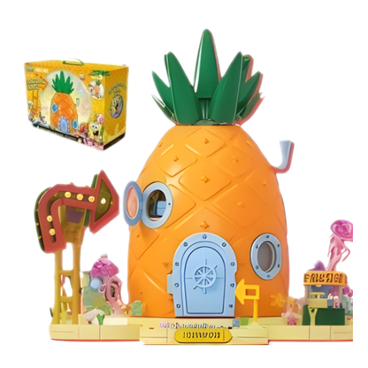 SpongeBob Tentacles Stone House Building Block Model Set With Box