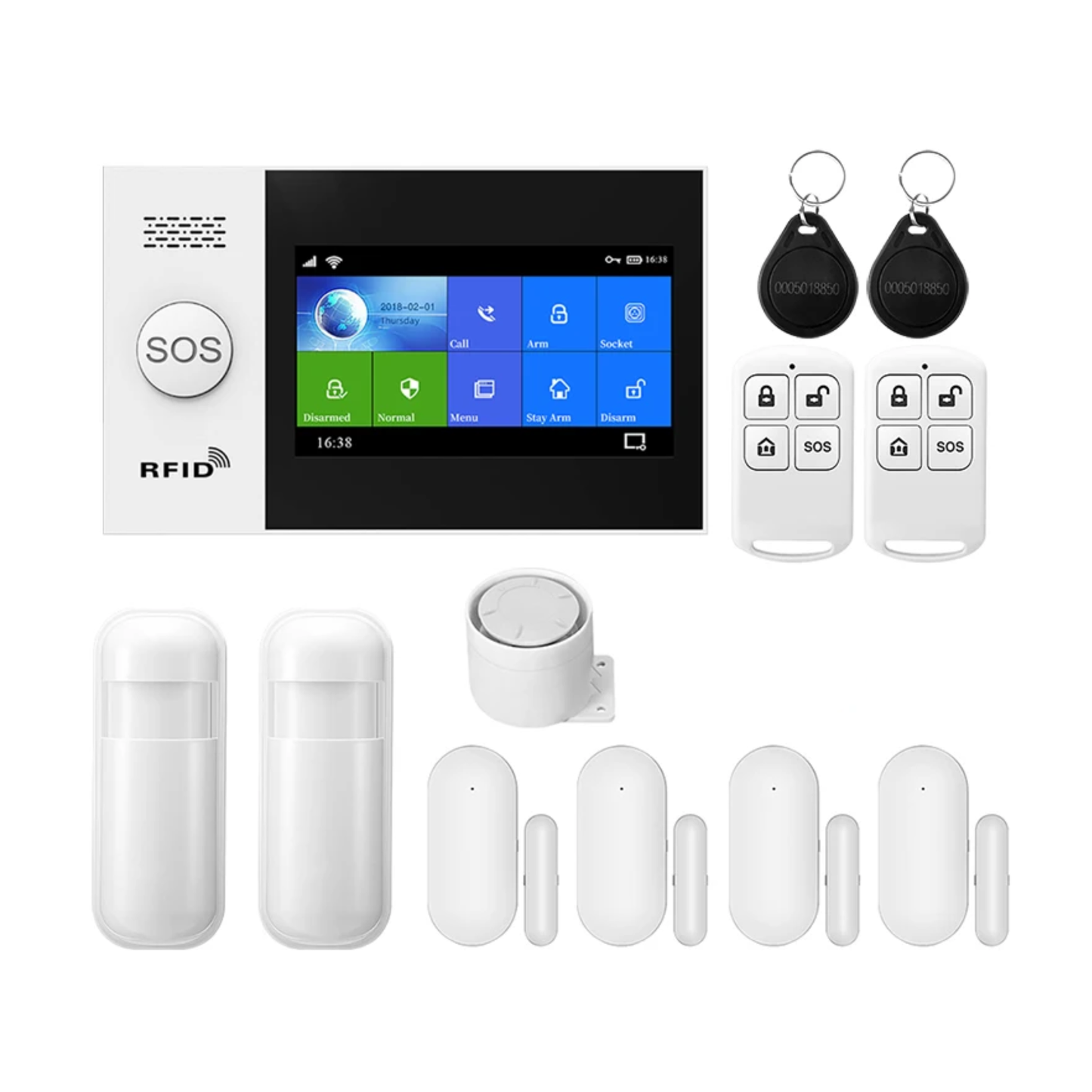 Home Security Alarm Kit with Smart Touchscreen and 4G WiFi