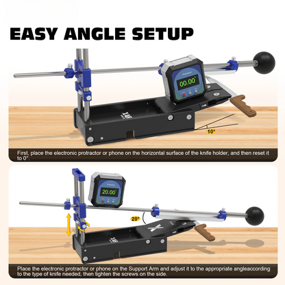 Foldable Portable Knife Sharpening System with 3 Diamond Plates