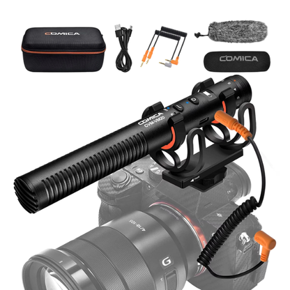 Professional Super Cardioid Camera Shotgun Microphone with Shock Mount