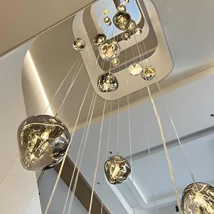 Modern 30CM Lava LED Chandelier Rose Gold