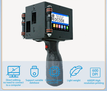 Compact Handheld Inkjet Printer for Batch & Date Coding