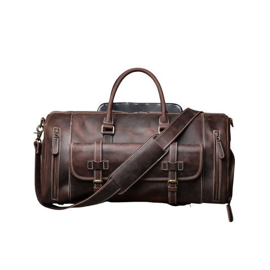 Genuine Leather Travel Bag Large Duffle Weekend Tote