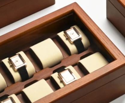 Wooden Jewelry & Watch Organizer Box with 6/10 Grids