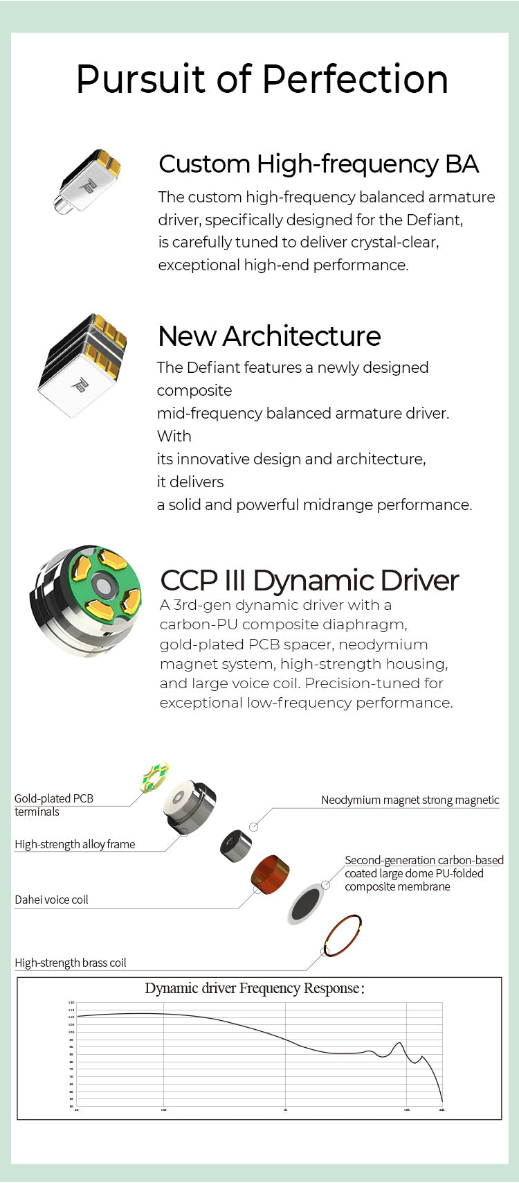 HiFi Green-Bronze Earphones with 3.5/4.4mm Connector