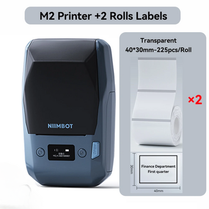 Compact 300DPI Label Printer with 40x30 Clear Labels