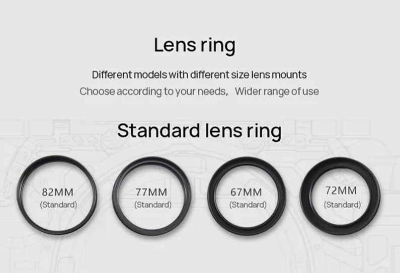 Camera Matte Box with Multiple Lens Ring Sizes