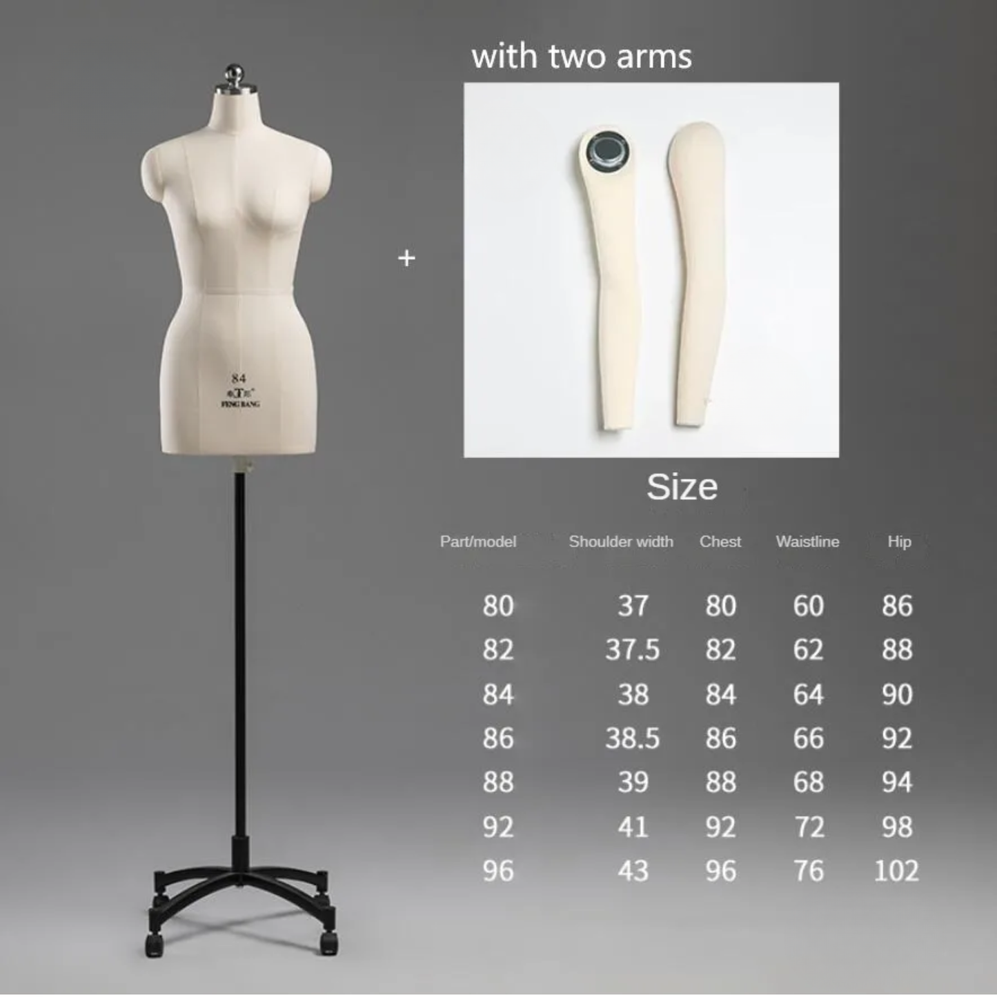 Apricot Dress Form Mannequin with Arms