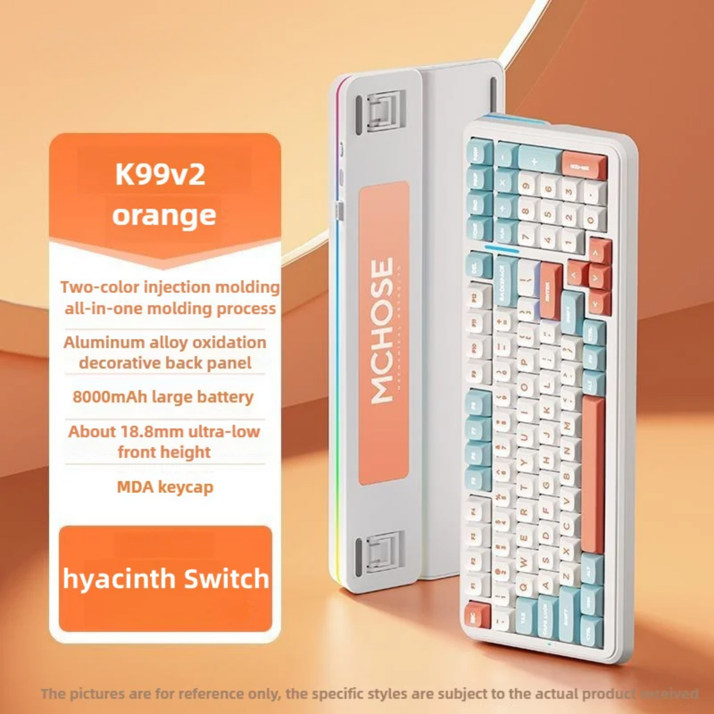 Wireless Triple Mode Mechanical Keyboard Orange