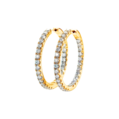 Luxury 925 Silver Yellow Moissanite Huggie Earrings