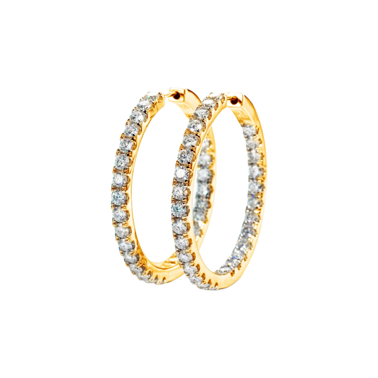 Luxury 925 Silver Yellow Moissanite Huggie Earrings
