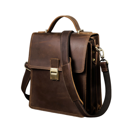 Genuine Leather Shoulder Bag Male Handbag for Tablet
