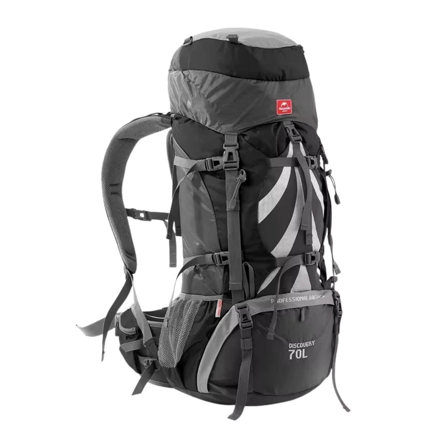 Grey 70L Mountaineering Backpack with Support System