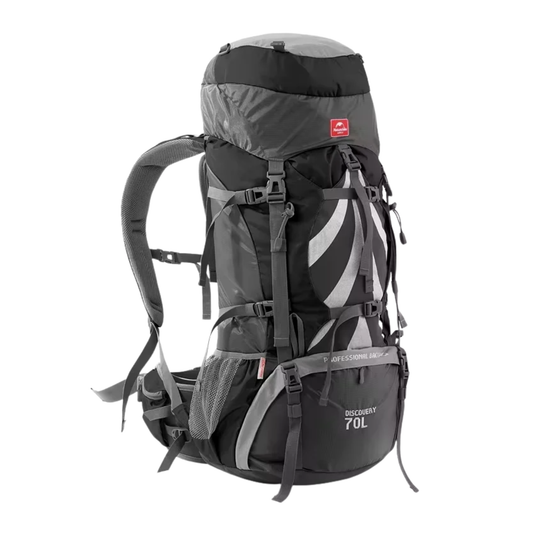 Grey 70L Mountaineering Backpack with Support System