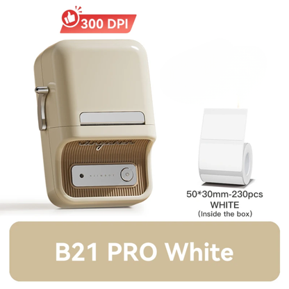 Mini Bluetooth Thermal Label Printer 300DPI White