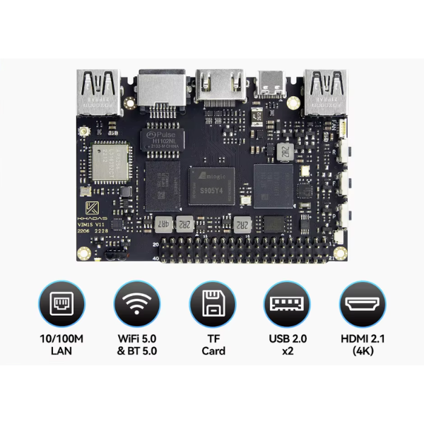 VIM1S Single Board Computer S905Y4 2GB 16GB WiFi Bluetooth