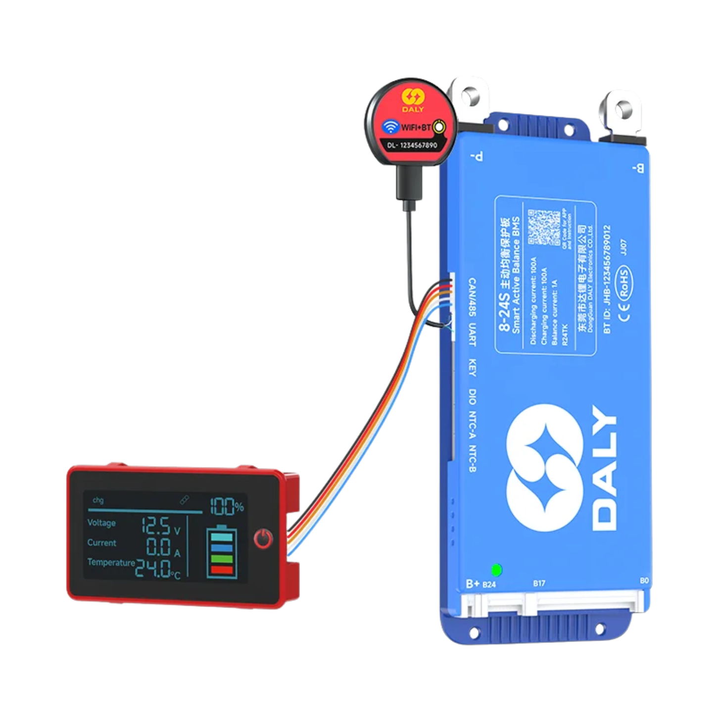 100A 8-24S Battery Management System with 3LCD