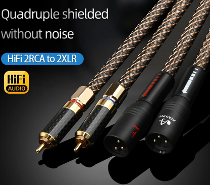 5m RCA to XLR Audio Cable OFC Silver Shielded