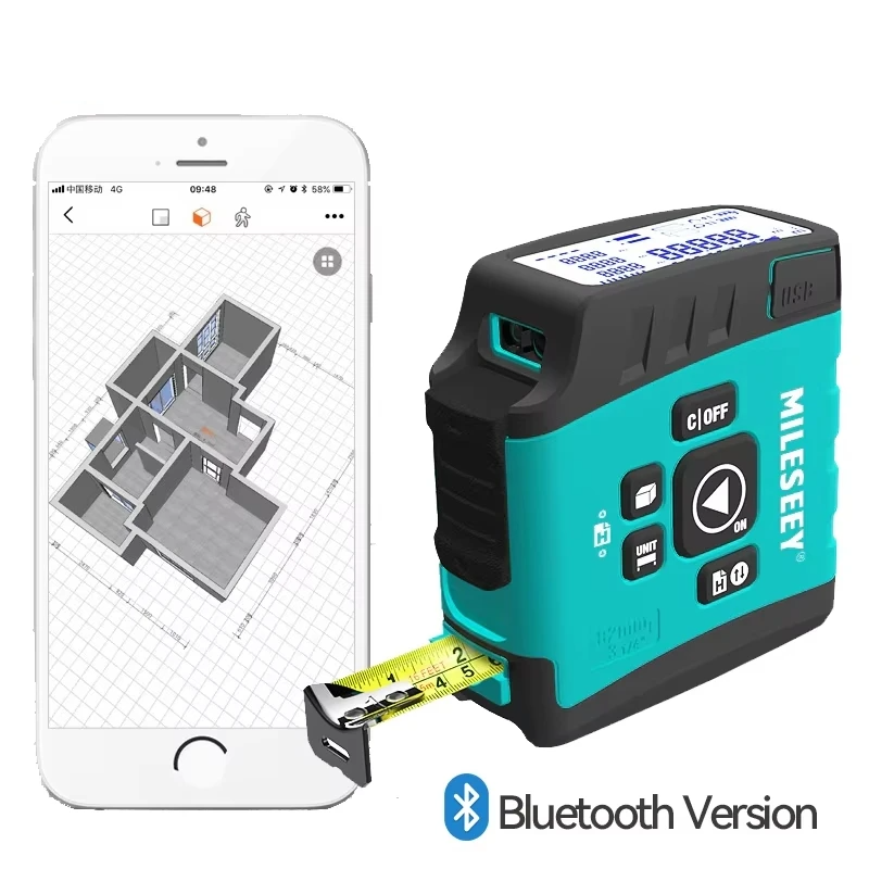 Laser Distance Meter Bluetooth 40m Rechargeable Digital Display