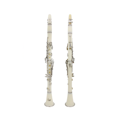 White Professional Bb Clarinet Bakelite 17 Keys Music Instrument