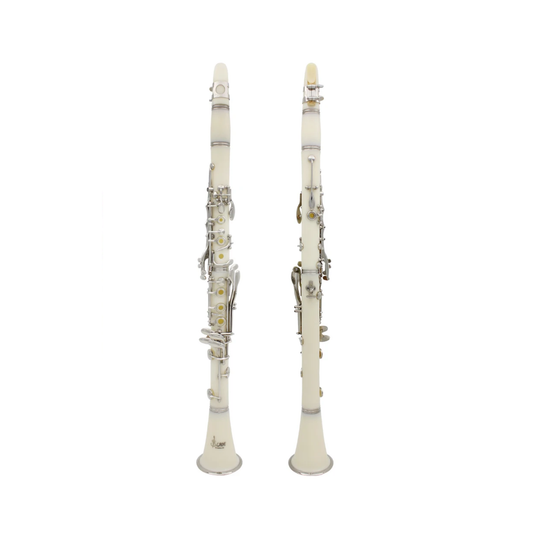 White Professional Bb Clarinet Bakelite 17 Keys Music Instrument