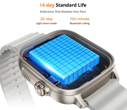 AMOLED GPS Smart Watch Silver-Green 14-Day Battery