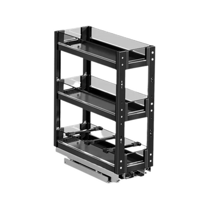 Black 3 Tier Kitchen Pull-Out Spice Storage Rack