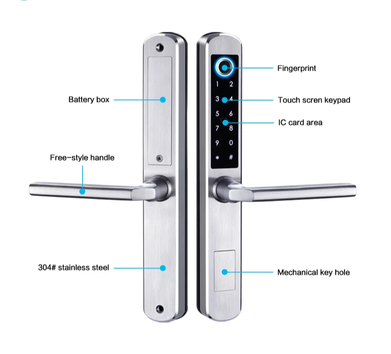 Waterproof 6085 Silver Electronic Door Lock with RFID