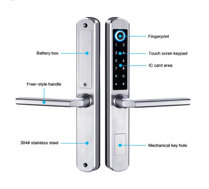 Waterproof 6085 Silver Electronic Door Lock with RFID