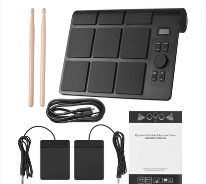 Electronic Tabletop Drum Set with 9 Pads & Bluetooth