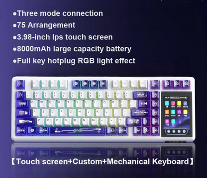 Mechanical Gaming Keyboard with 3.98 Inch IPS Touchscreen
