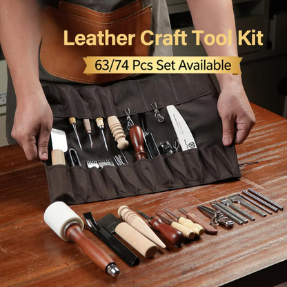 63-Piece Leatherworking Tool Kit for DIY & Repair