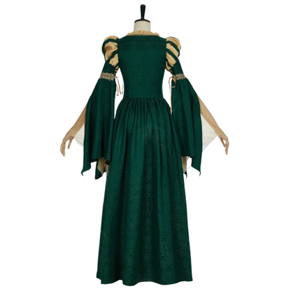Women Medieval Renaissance Dress with Lace and Wide Sleeves