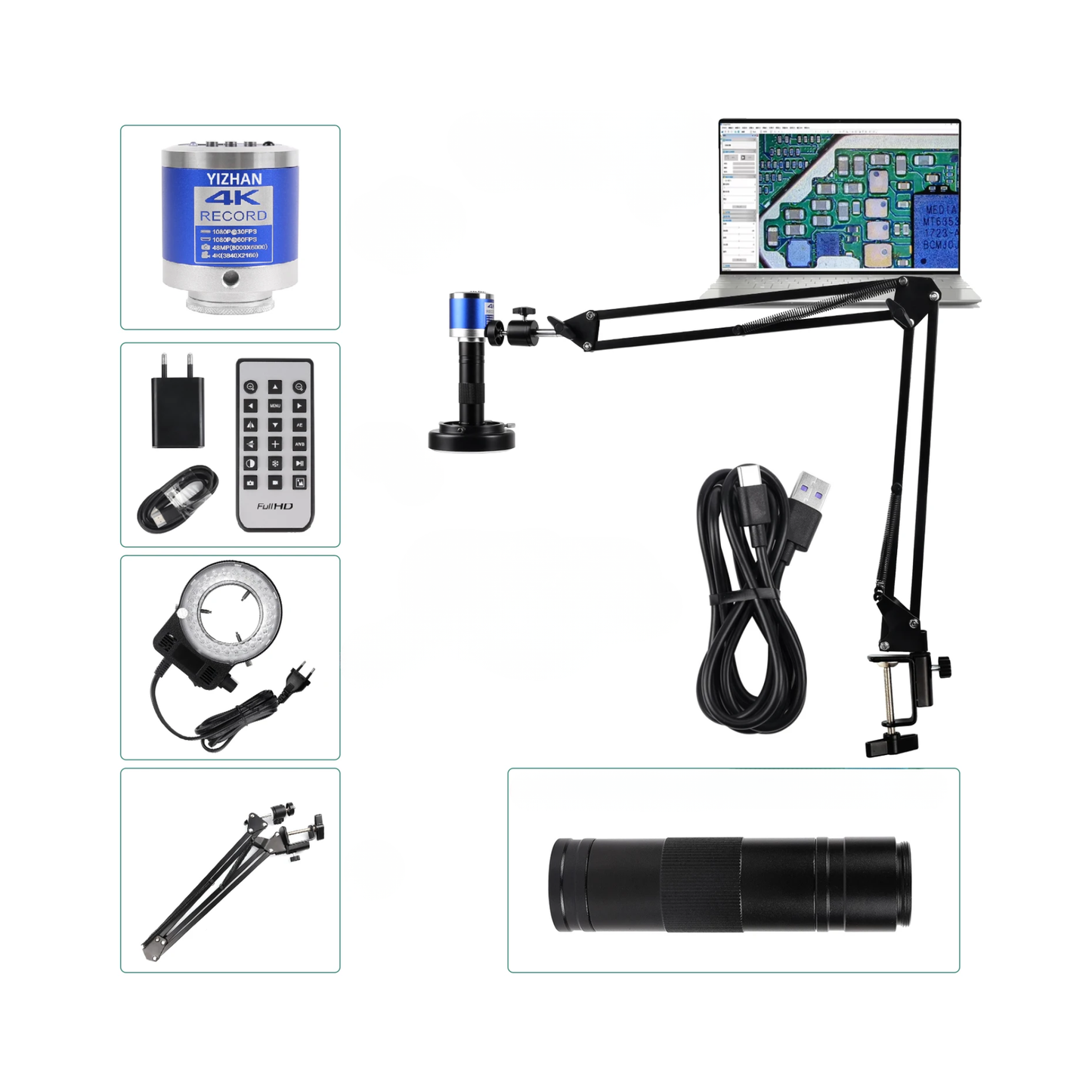 150X 4K Electronic Microscope HDMI USB Industrial Camera