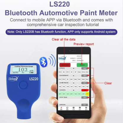 Auto Coating Thickness Gauge 2000μm Fe NFe Metal Tester