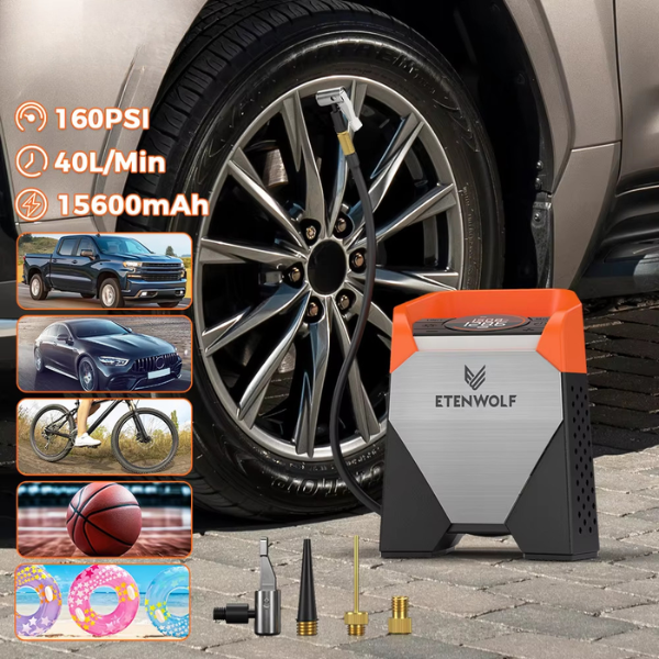 Heavy Duty 160PSI Portable Tyre Inflator 15600mAh