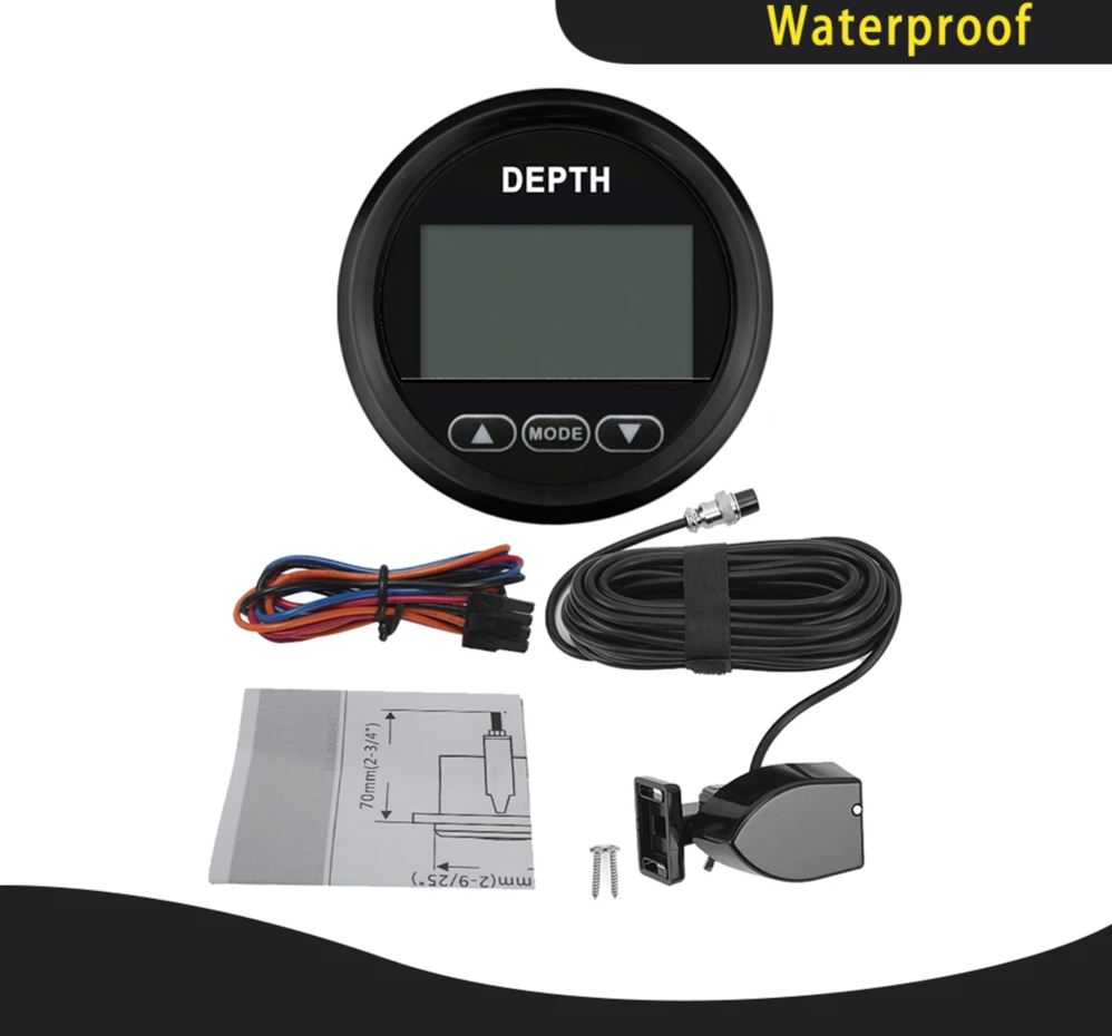 BN 52mm Marine Digital Depth Gauge with Transducer