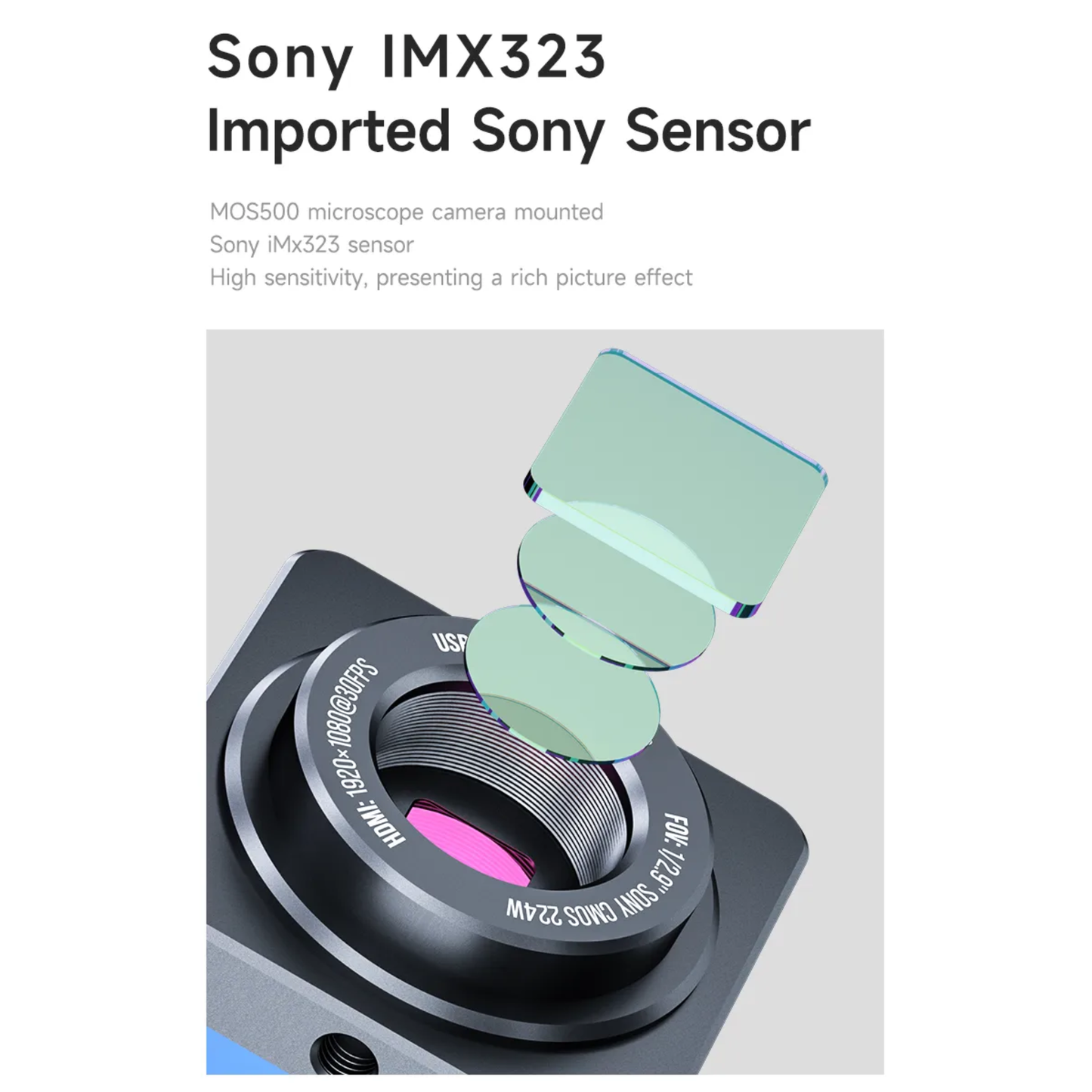 High-Speed 1080P Microscope Camera Industrial Use