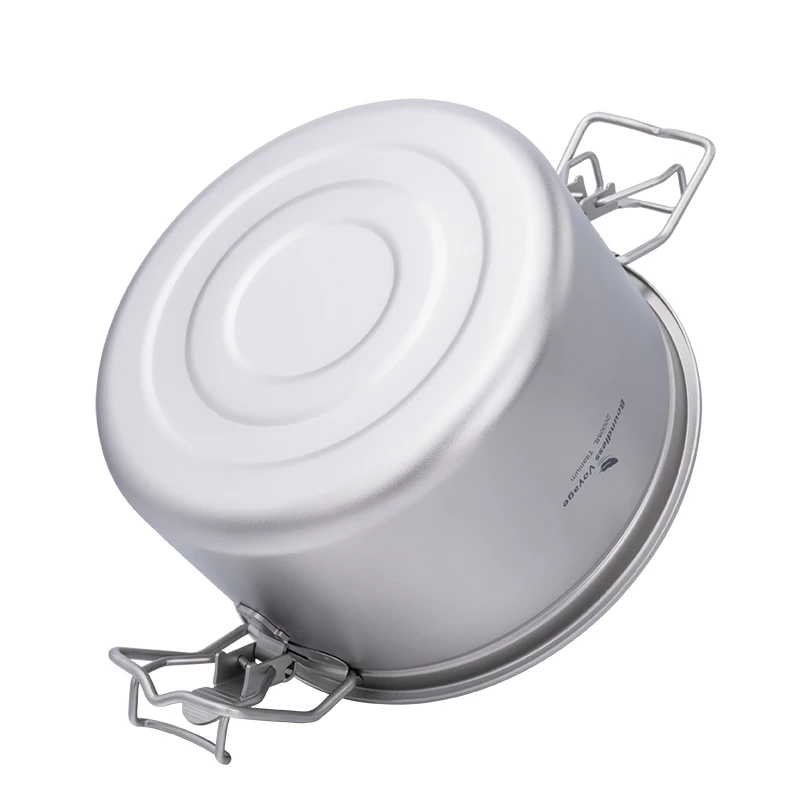 Portable Titanium Camping Pot 2L Rice Soup Cooker