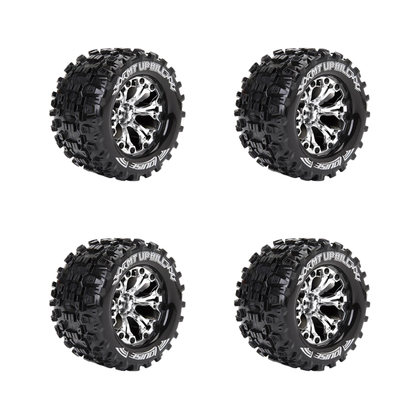 4PCS RC Racing Wheels 12mm Adapter E Silver