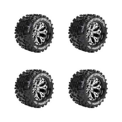 4PCS RC Racing Wheels 12mm Adapter E Silver