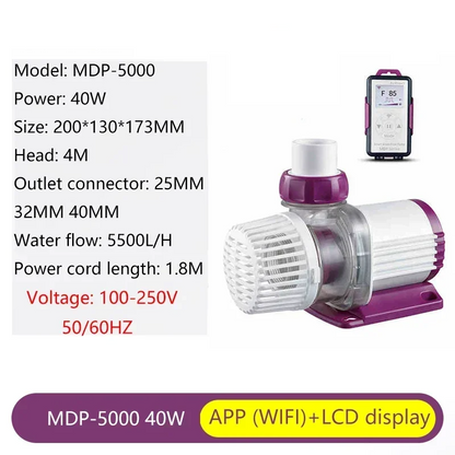 40W Adjustable Fish Tank Pump with Smart LCD Control
