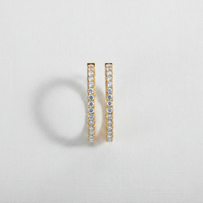 Luxury 925 Silver Yellow Moissanite Huggie Earrings